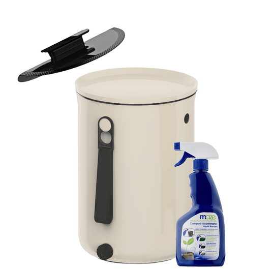 Skaza 9.6L Bokashi Organko 2 Composter - Cream White - mazeproducts