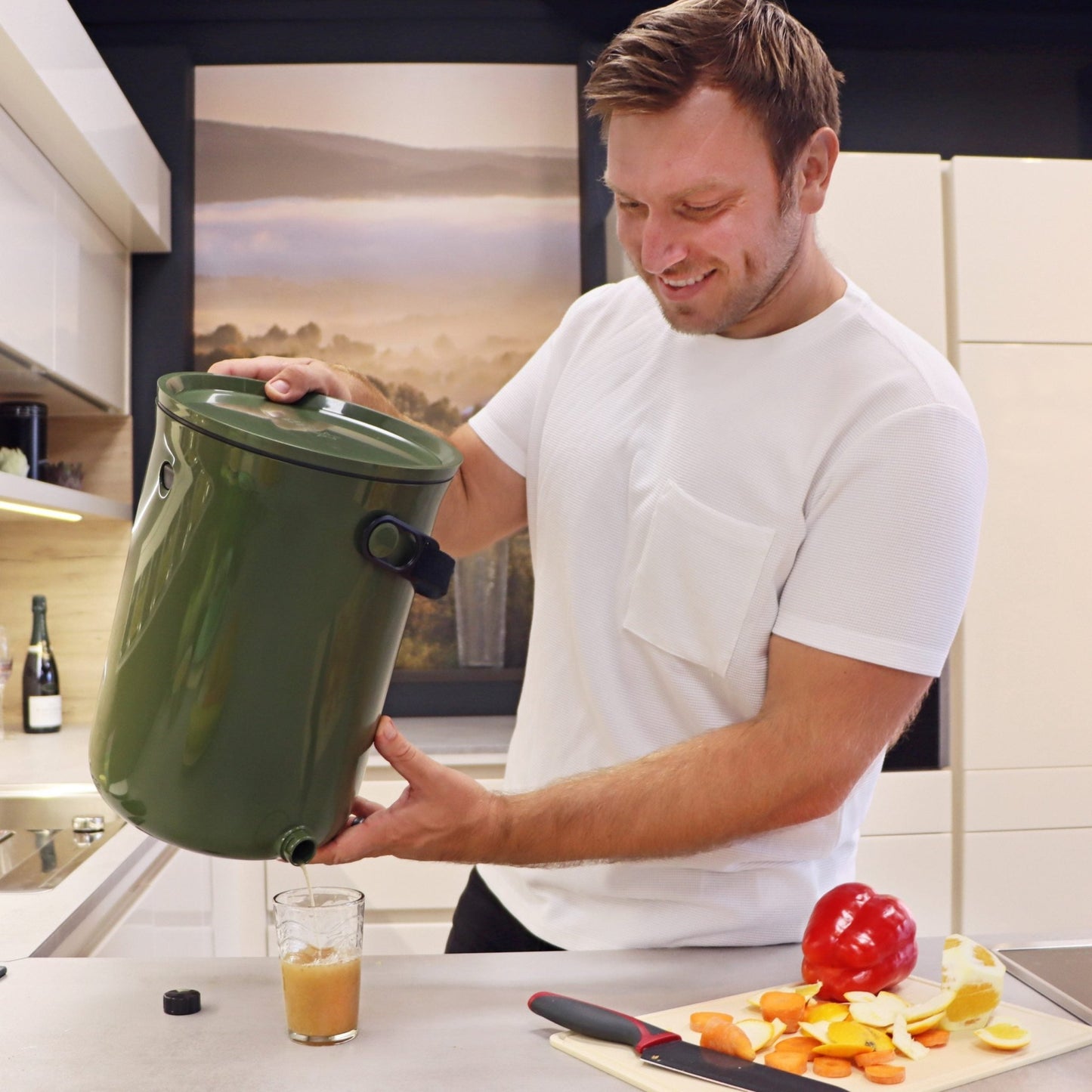 Skaza 9.6L Bokashi Organko 2 Composter - Olive - mazeproducts