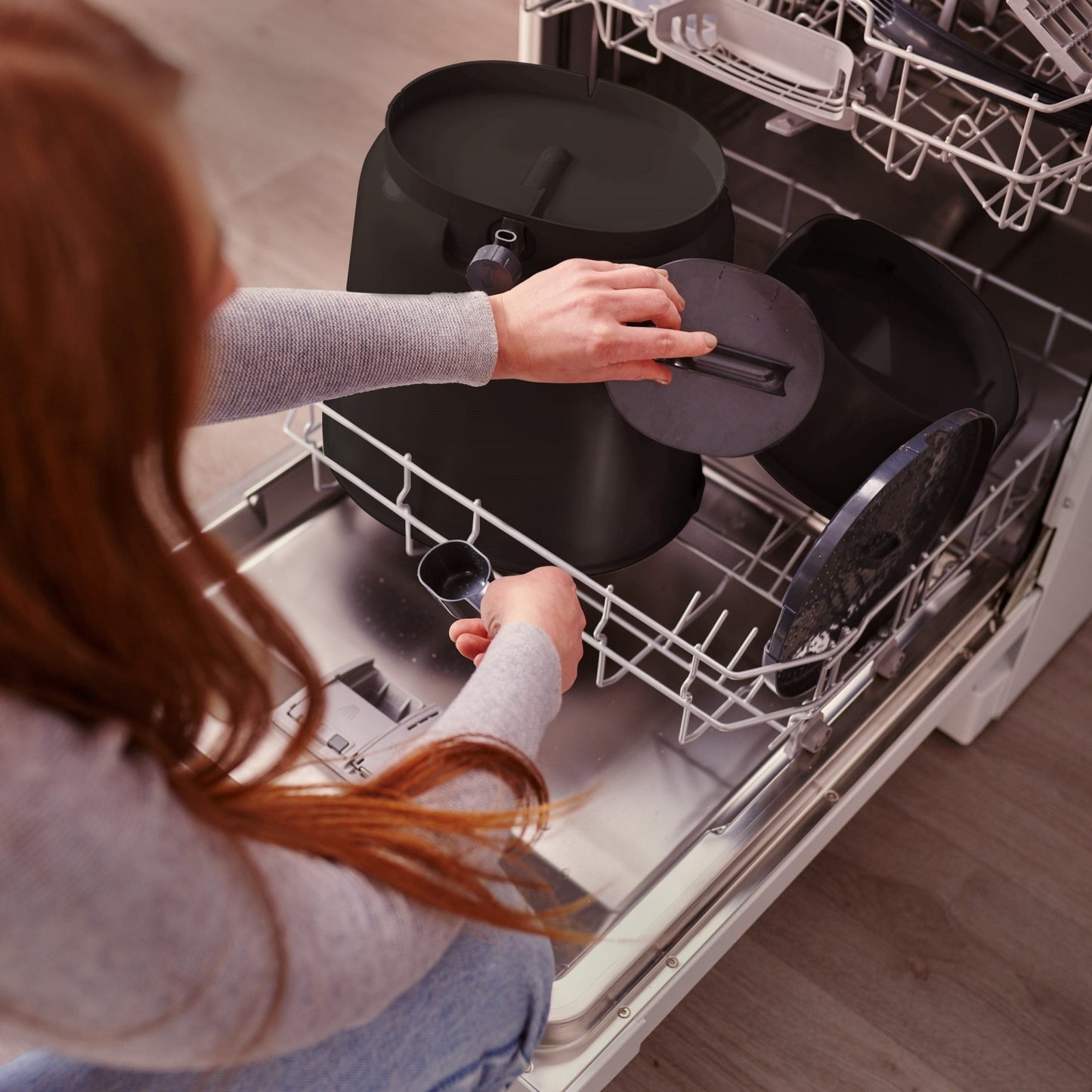 Skaza 15.3L Bokashi Organko Essential Set with Base - Pack of 2 - Black - mazeproducts