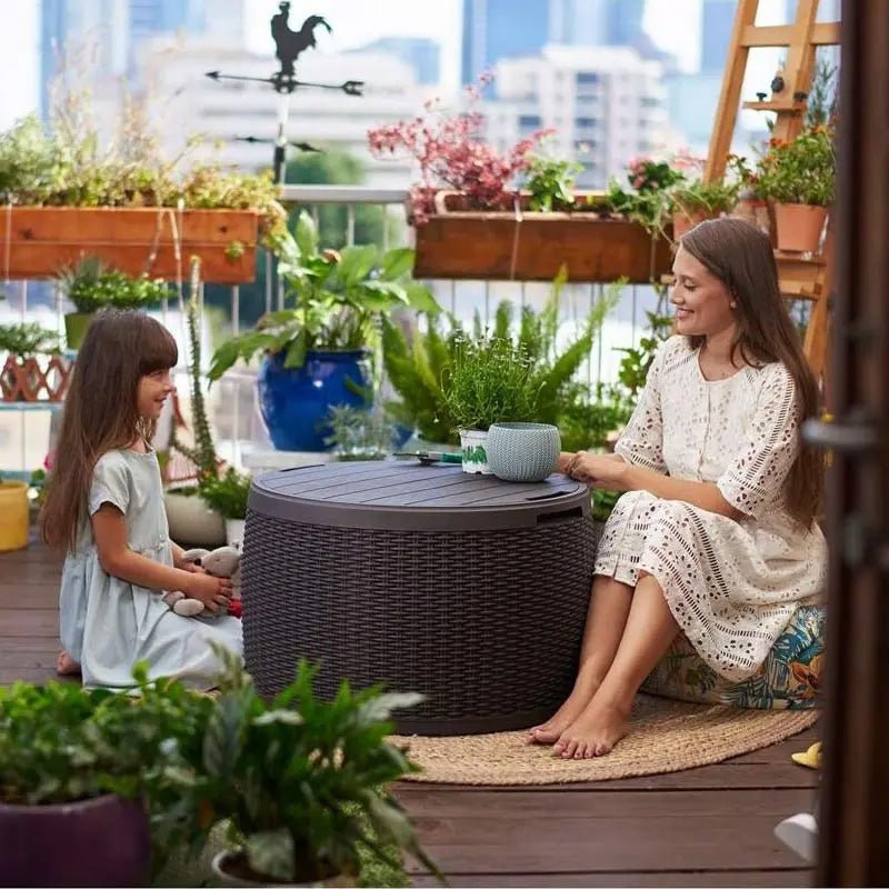 Keter Circa Rattan 140L Storage Box - Grey - mazeproducts