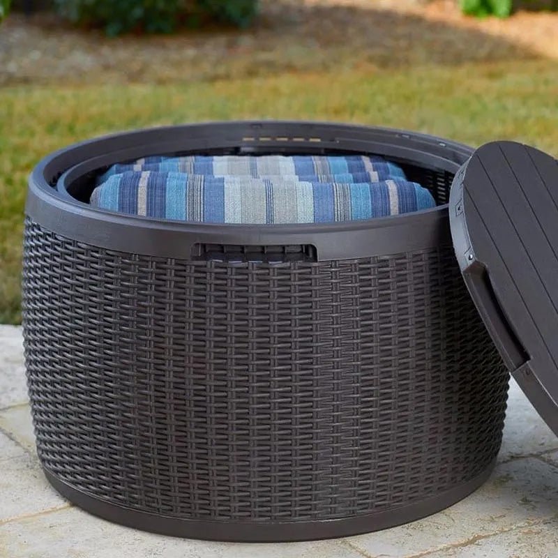 Keter Circa Rattan 140L Storage Box - Grey - mazeproducts