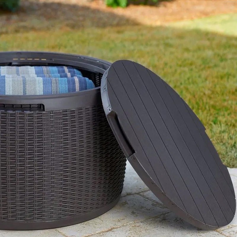 Keter Circa Rattan 140L Storage Box - Grey - mazeproducts