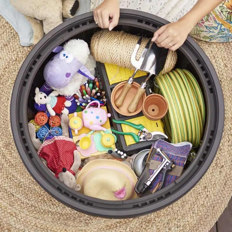 Keter Circa Rattan 140L Storage Box - Grey - mazeproducts