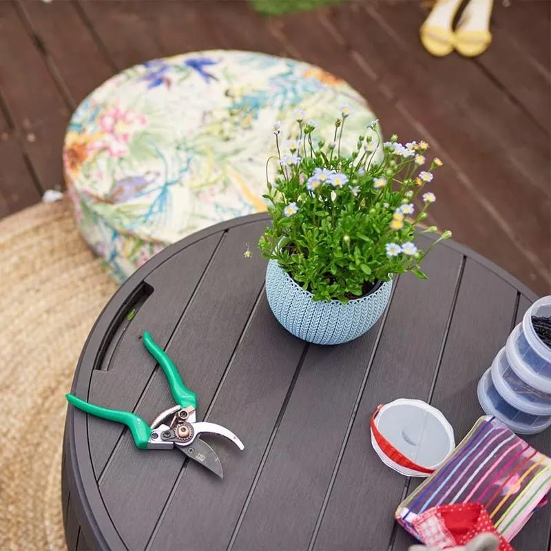 Keter Circa Rattan 140L Storage Box - Grey - mazeproducts