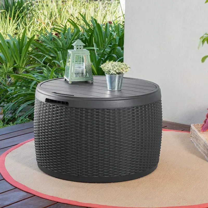 Keter Circa Rattan 140L Storage Box - Grey - mazeproducts