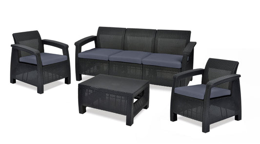 Keter Corfu 5 Seater Lounge Set - mazeproducts