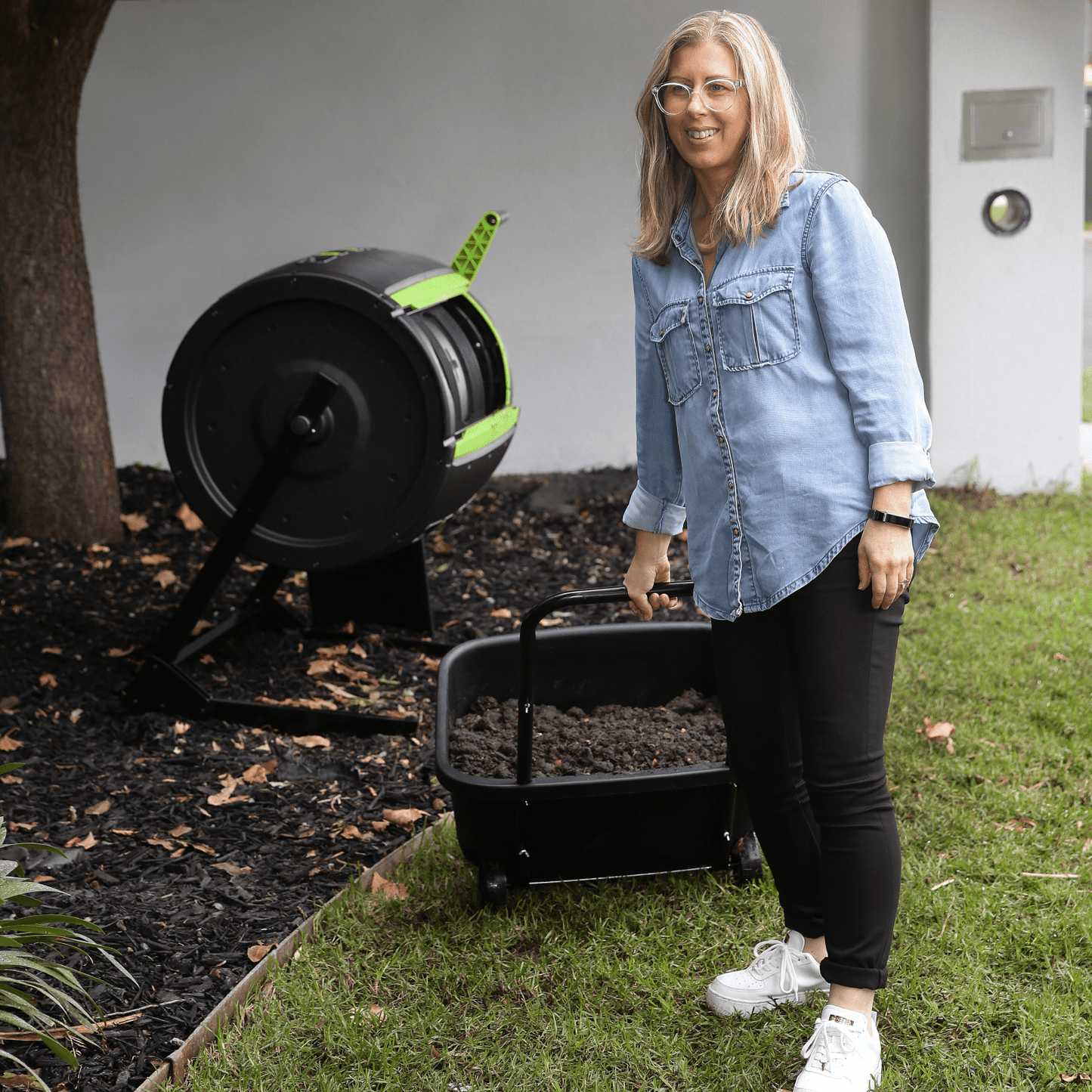 PRE ORDER: NOV. - EASY - TURN 245L MAZE Compost Tumbler with Cart - mazeproducts