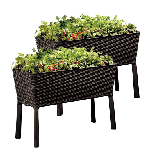Keter Easy Grow Planter - Brown - 2 Pack - mazeproducts