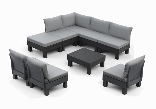 Keter Elements 8 Seater Modular Lounge Set - mazeproducts