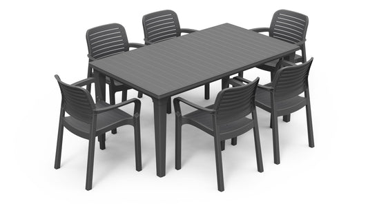 Keter Futura Chloe Dining Set - Graphite - mazeproducts