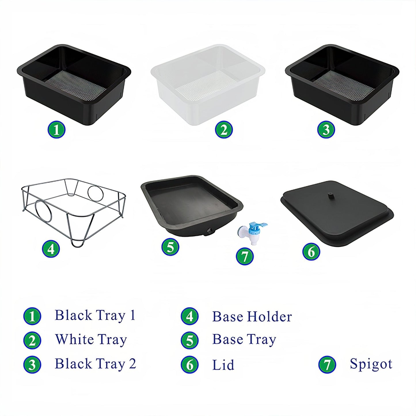 MINI 3 Tier Worm Farm (Black) With 500 worms - mazeproducts