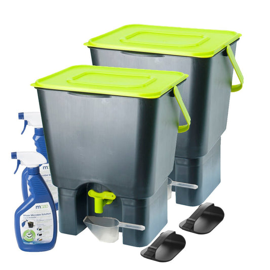 Maze 18L Bokashi Bin - Indoor Kitchen Composter Kit - Twin Pack - mazeproducts