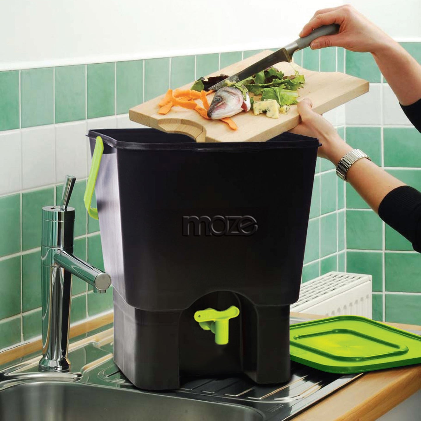 Maze 18L Bokashi Bin - Indoor Kitchen Composter Kit - mazeproducts