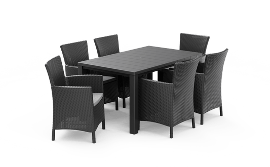 Keter Julie Iowa Dining Set - Graphite - mazeproducts