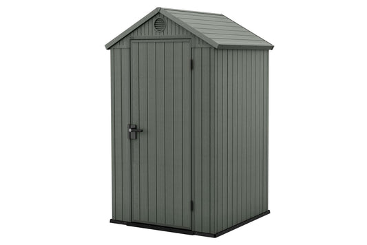 Keter Darwin 4x4 Garden Shed - Wood Green (1.3 x 1.2m) - mazeproducts