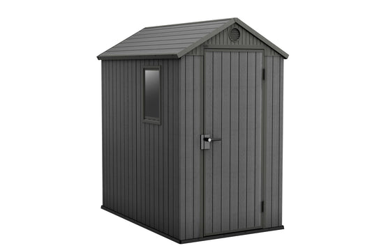 Keter Darwin 4x6 Garden Shed - Grey (1.3 x 1.9m) - mazeproducts