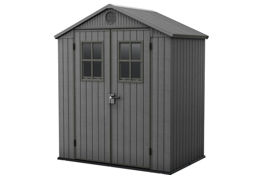 Keter Darwin 6x4 Garden Shed - Grey (1.9 x 1.2m) - mazeproducts