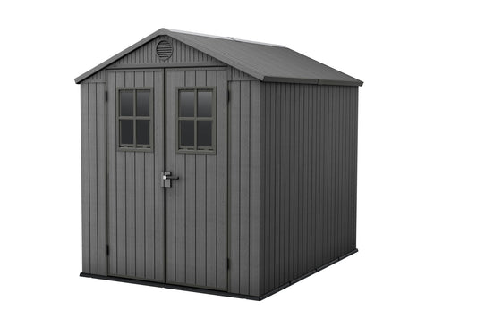 Keter Darwin 6x8 Garden Shed - Grey (1.9 x 2.4m) - mazeproducts