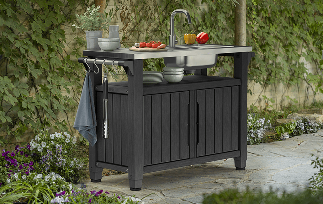 Keter Unity XL BBQ Entertainment Unit with Sink - mazeproducts