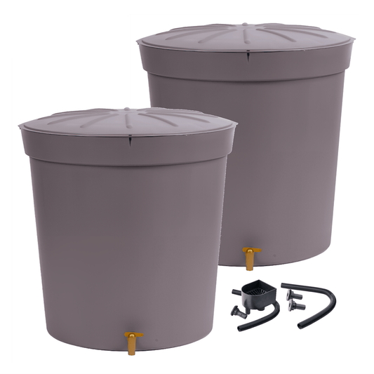 300L LANZAROTE MINItank x 2 Kit (with Linking Kit & Diverter) - Grey - mazeproducts