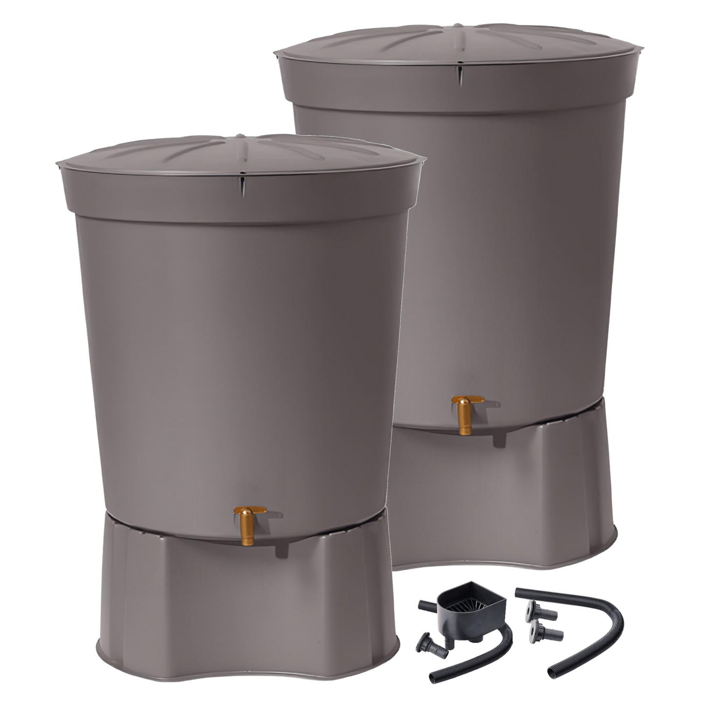 300L LANZAROTE MINItank x 2 Kit (with Linking Kit, Diverter & Stands) - Grey - mazeproducts