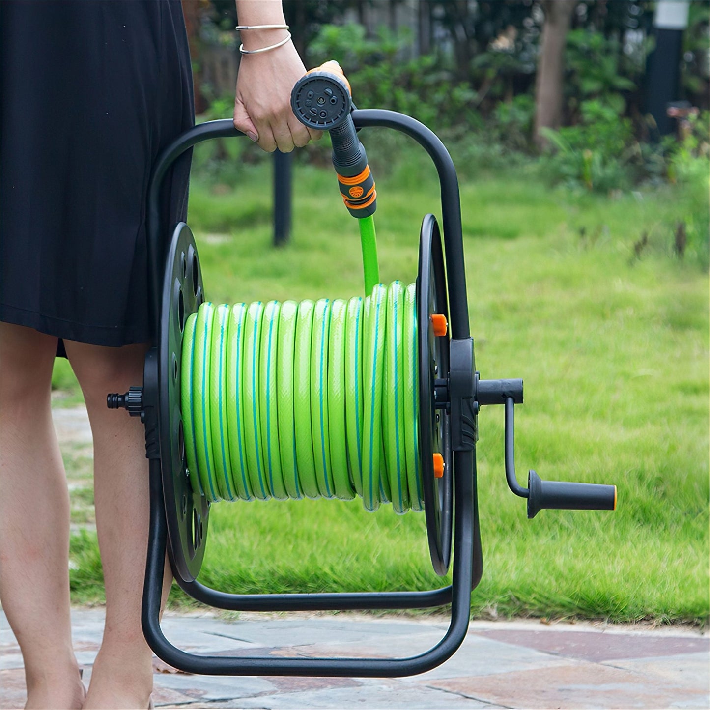 Short Metal Hose Reel Cart - mazeproducts