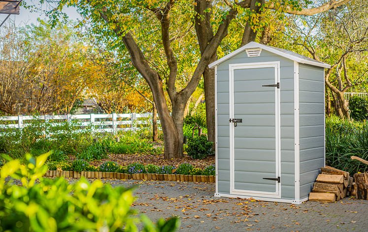 PRE ORDER: JAN. - Keter Manor 4x3 Garden Shed - Grey (1.2 x 1m) - mazeproducts
