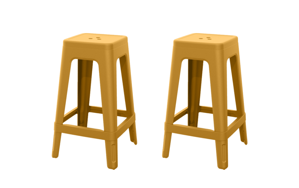 Keter Lucca Indoor/Outdoor Bar Stool - Amber Yellow - mazeproducts