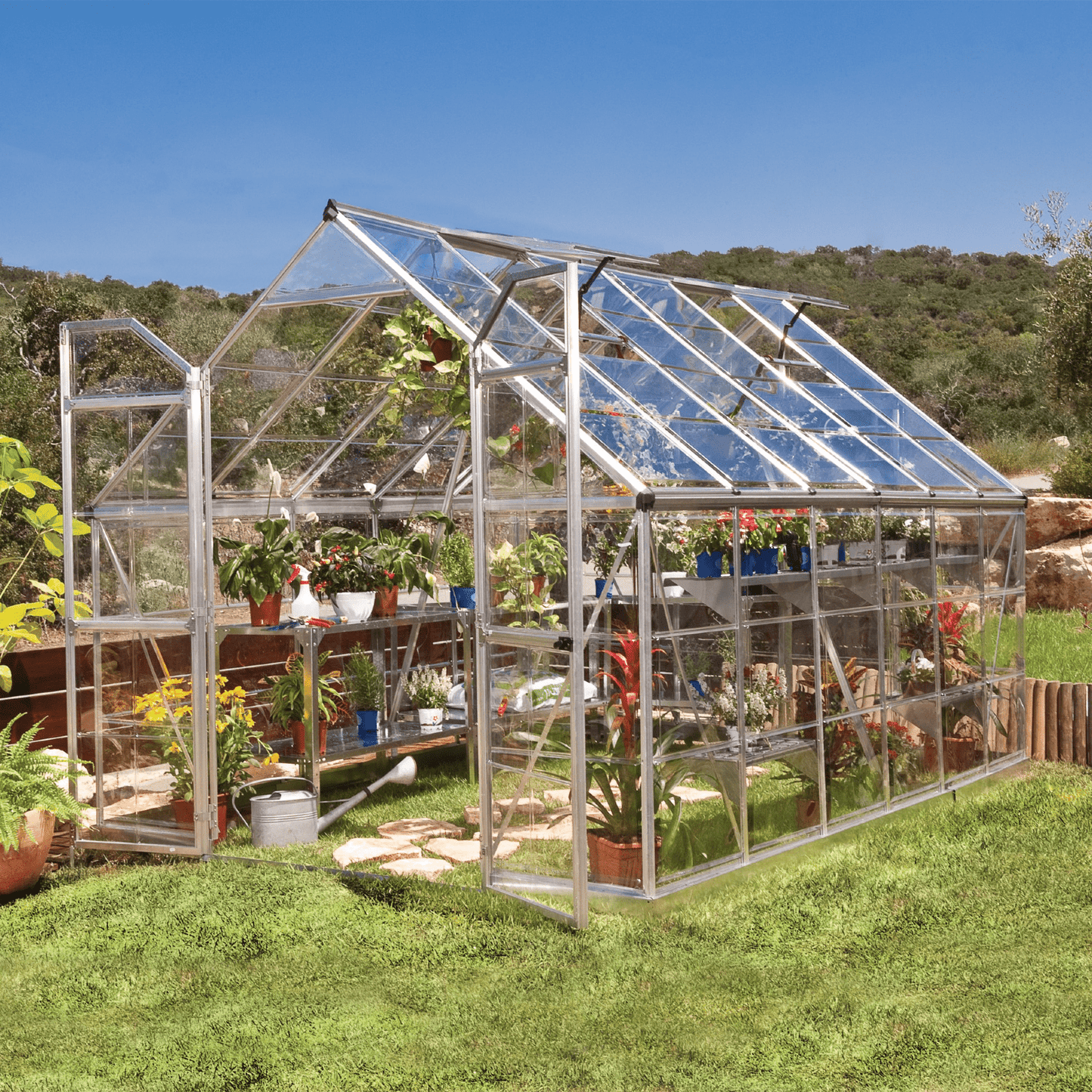 8' x 12' Octave Greenhouse - Clear Roof (2.5m x 3.7m) - mazeproducts