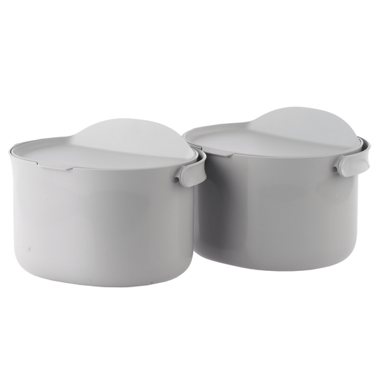 Skaza 3.3L Organko Compost Caddy - Pack of 2 - Grey - mazeproducts