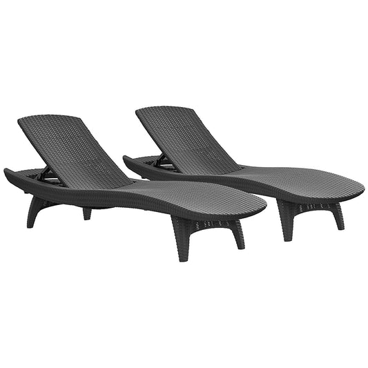 Keter Pacific Sun Loungers - 2 PACK - mazeproducts