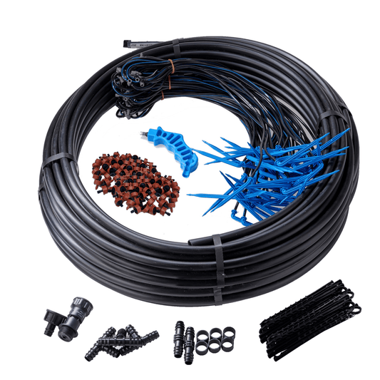 60 x PC Drippers & 40 x Twin Arrow Drippers with 50m Polytube Kit - mazeproducts