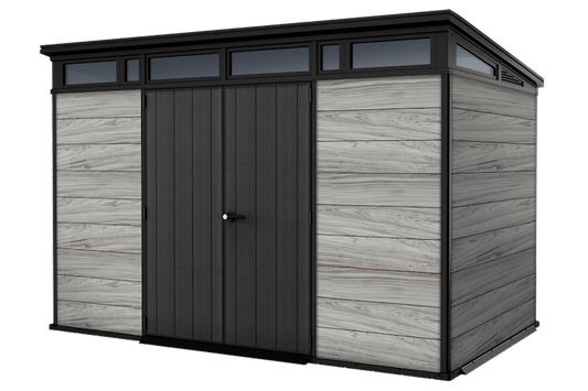 PRE ORDER: OCT - Keter Signature Pent 11x7 Shed - Stormgrey Look (3.4 x 2.2m) - mazeproducts