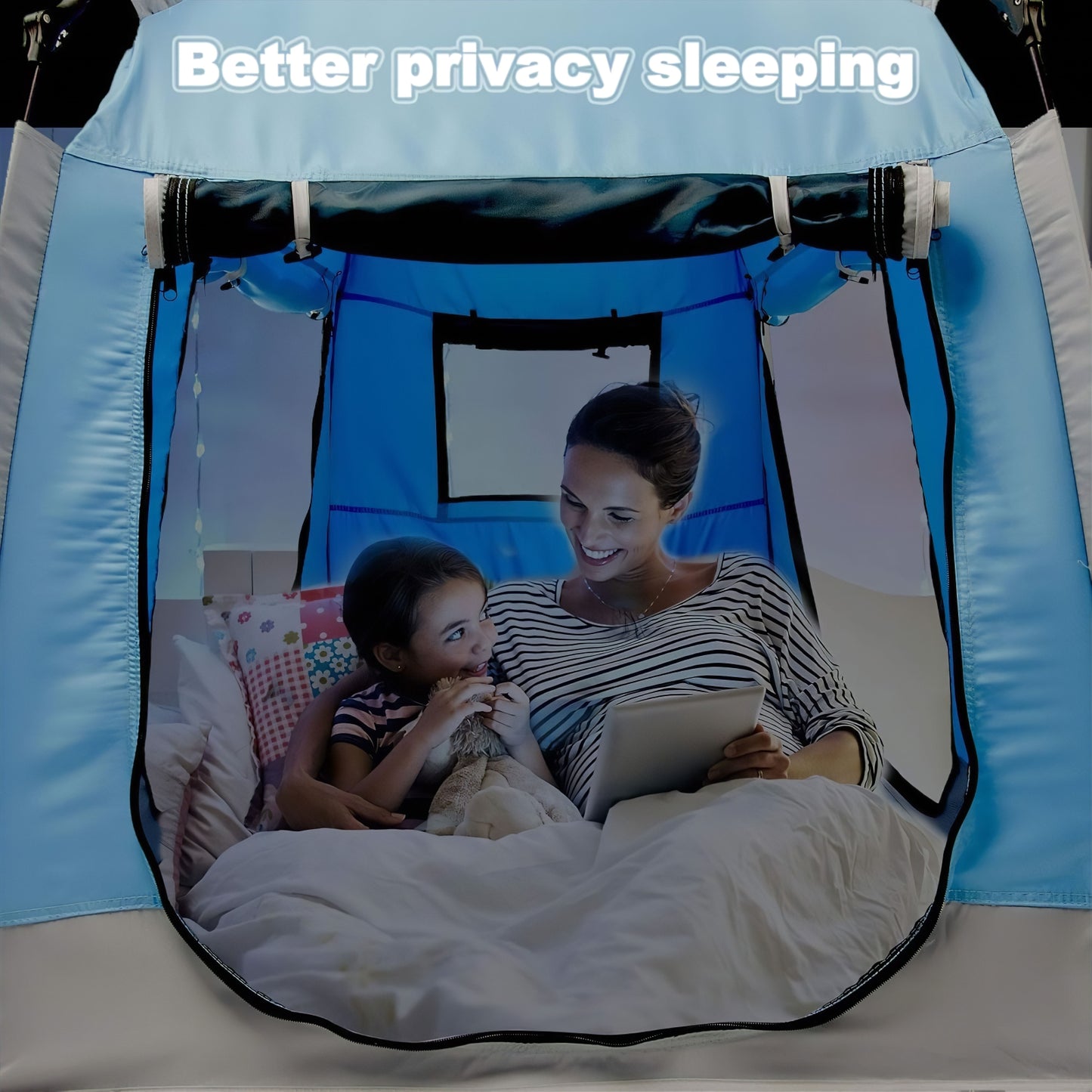 Pop up Play / Sensory Tent with Light Strip - Blue - mazeproducts