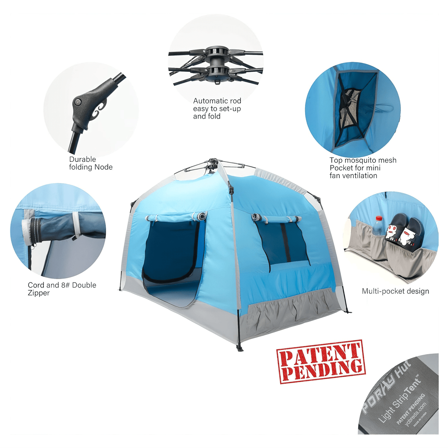 Pop up Play / Sensory Tent with Light Strip - Blue - mazeproducts