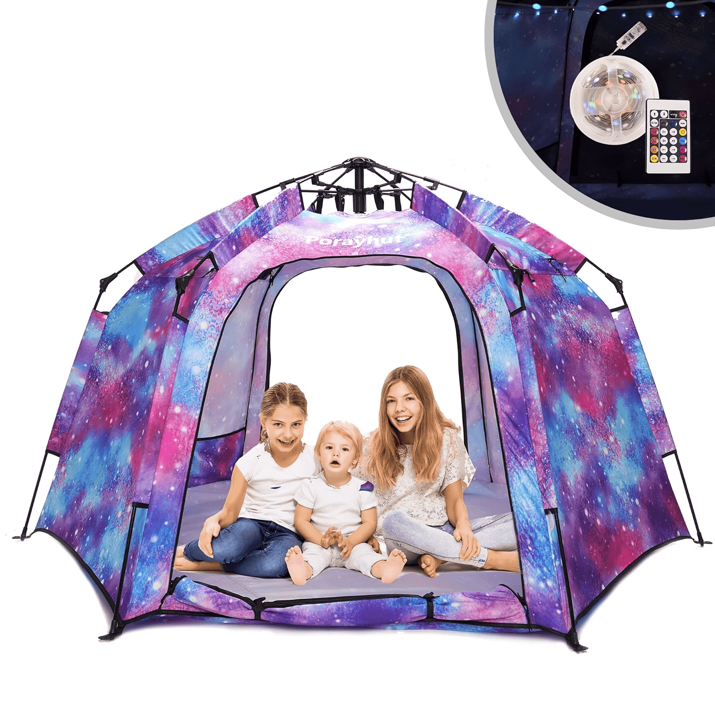 Pop up Play / Sensory Tent with Light Strip - Hex Large - mazeproducts
