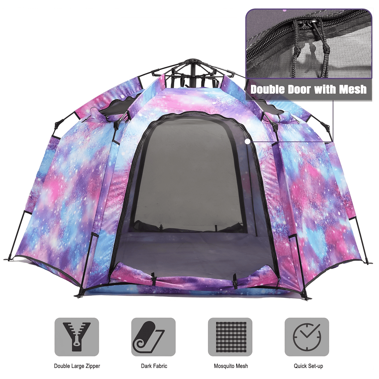 Pop up Play / Sensory Tent with Light Strip - Hex Large - mazeproducts