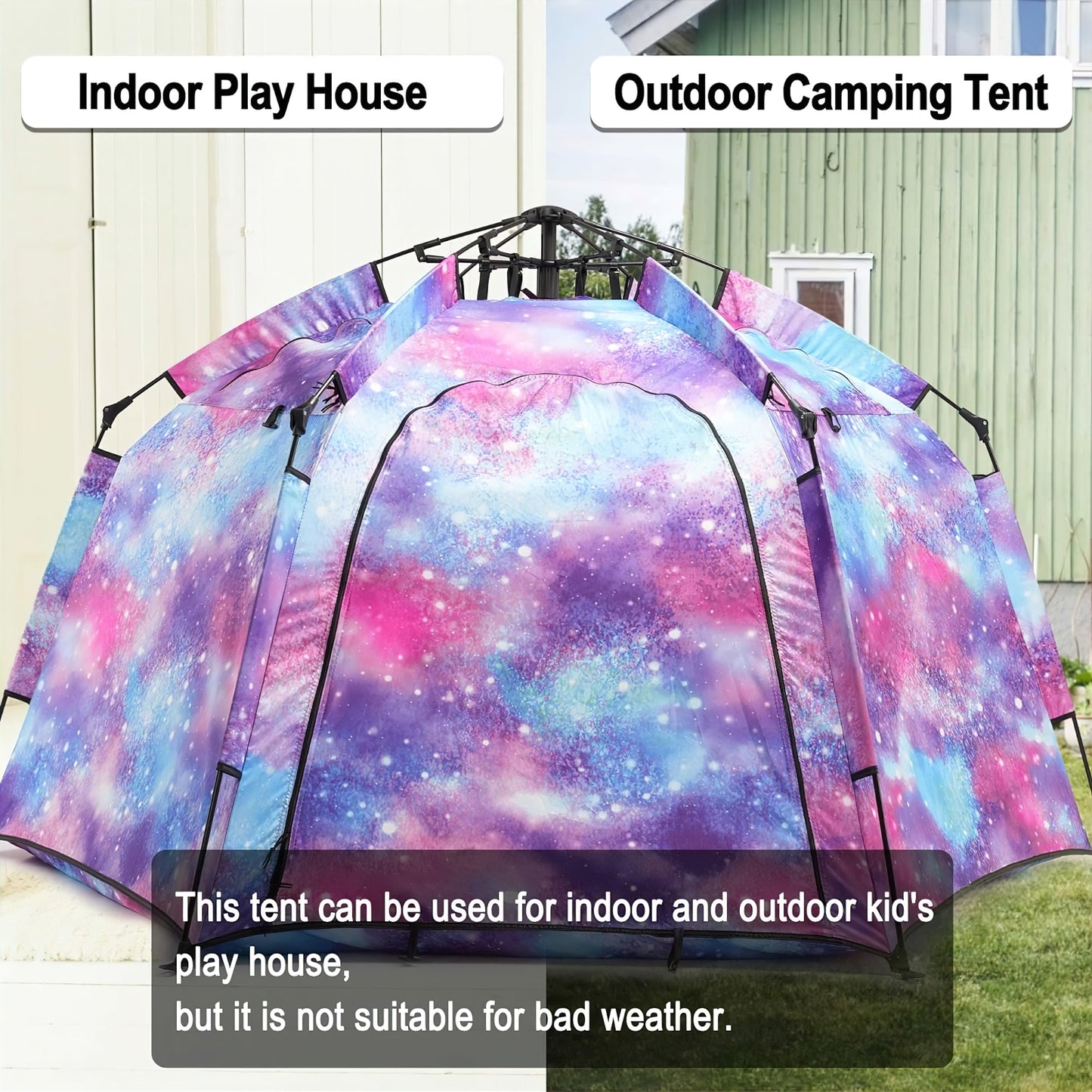 Pop up Play / Sensory Tent with Light Strip - Hex Large - mazeproducts