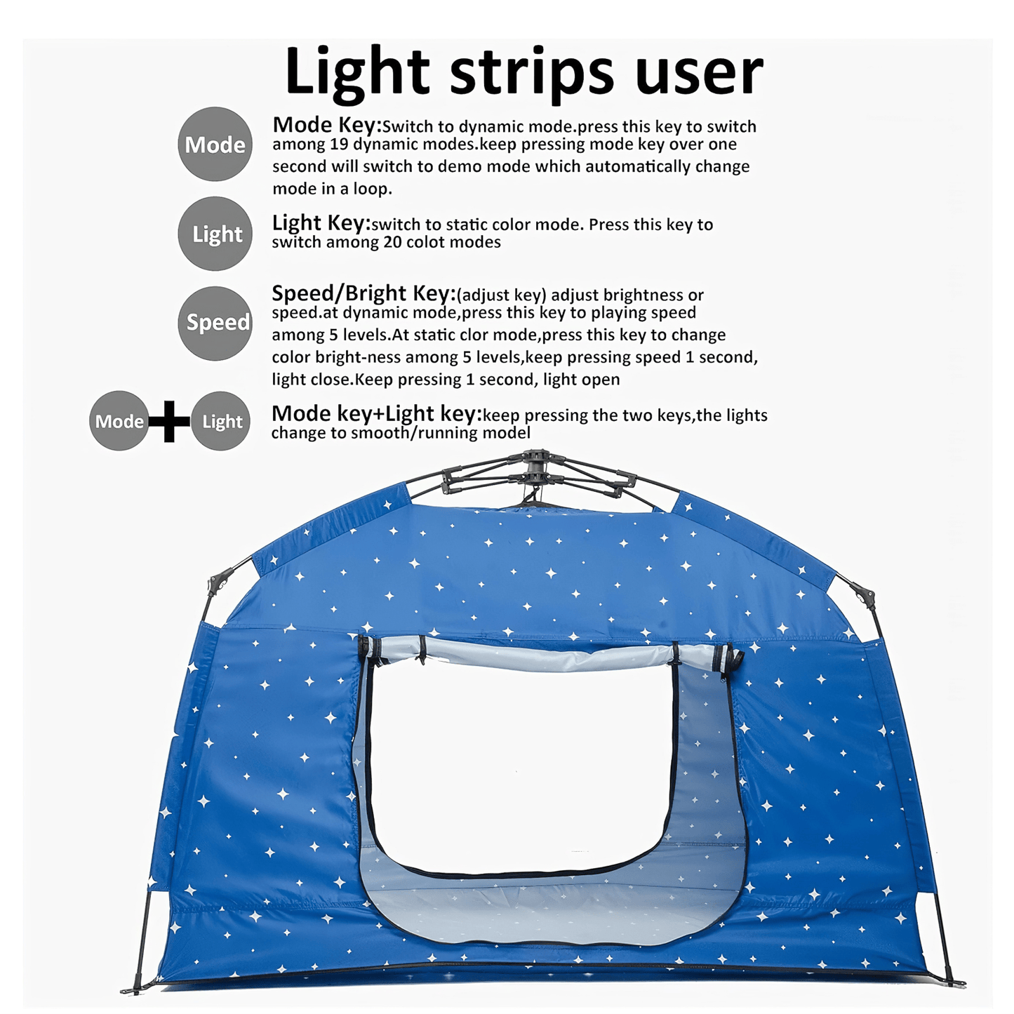 Pop up Play / Sensory Tent with Light Strip - Star - mazeproducts