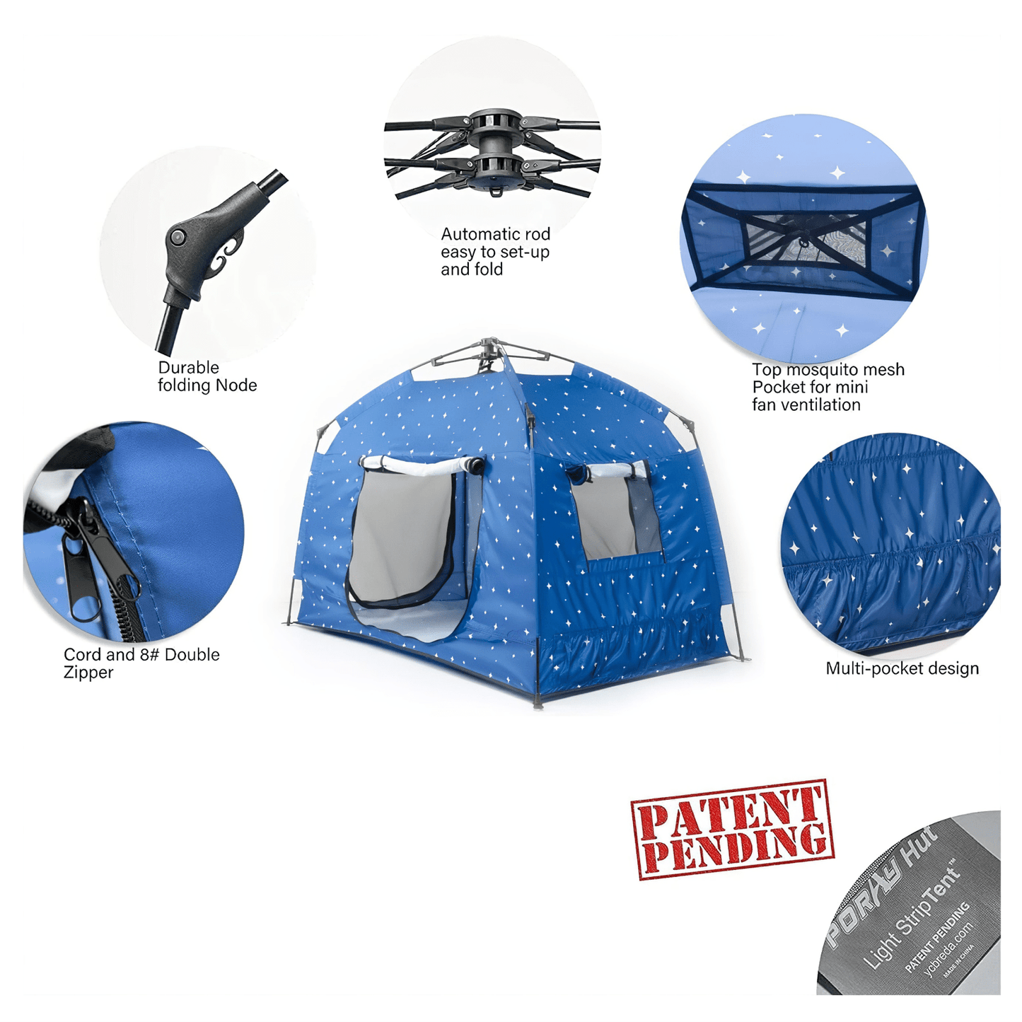 Pop up Play / Sensory Tent with Light Strip - Star - mazeproducts