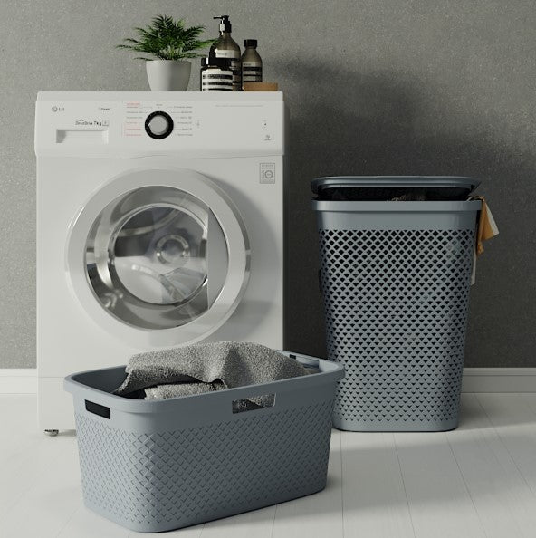 Curver Pure Laundry Hamper - Blue - mazeproducts