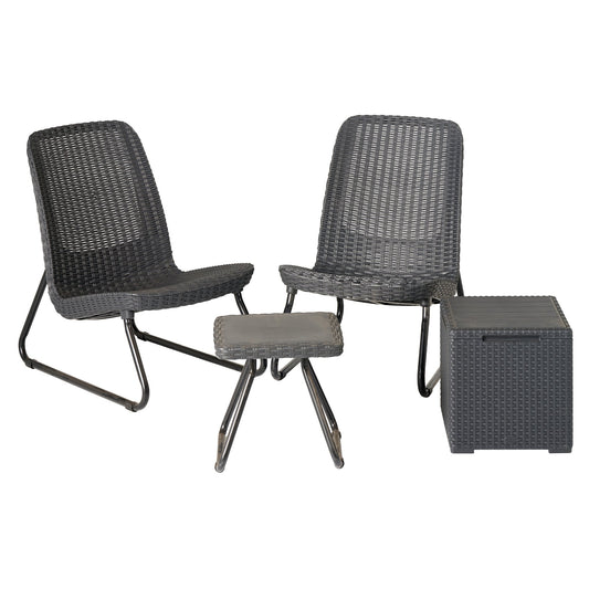 Keter Rio Patio Set with Vigo Storage Side Table - mazeproducts