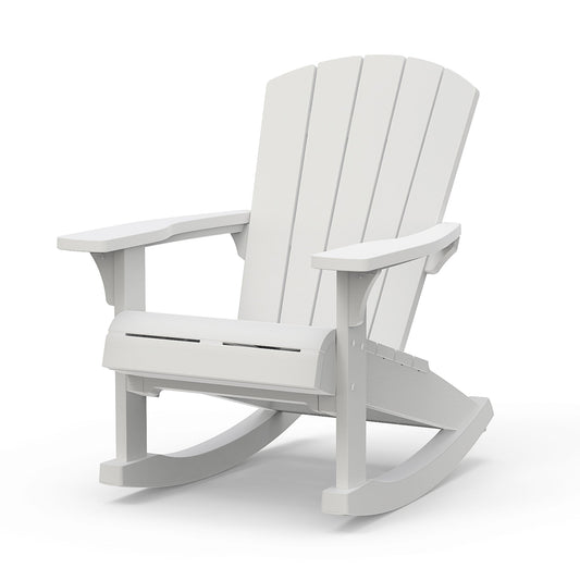 Keter Alpine Rocking Adirondack Chair - White - mazeproducts