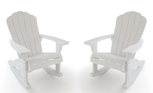 Keter Everest Rocking Adirondack Chair - White - 2 PACK - mazeproducts
