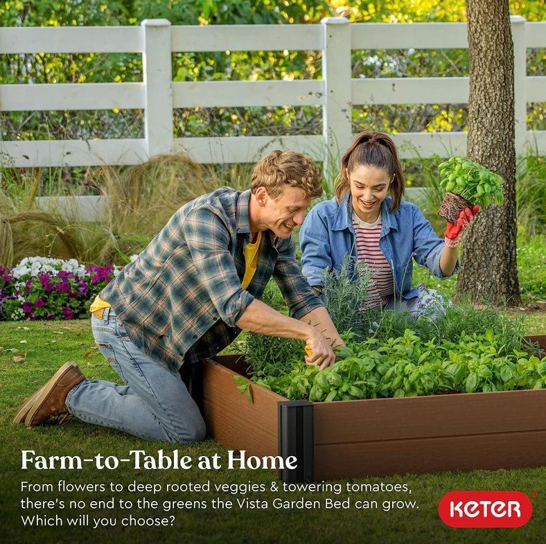 Keter Vista Garden Bed - Brown - mazeproducts