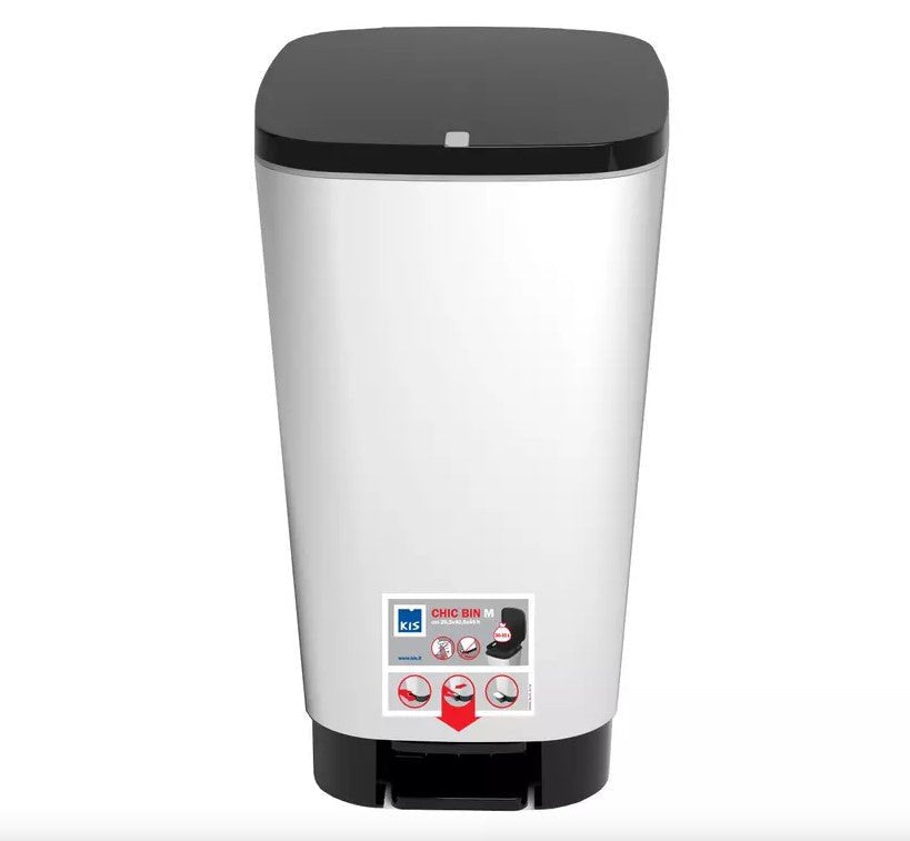 Curver Chic 35L Pedal Bin - Steel Look - mazeproducts