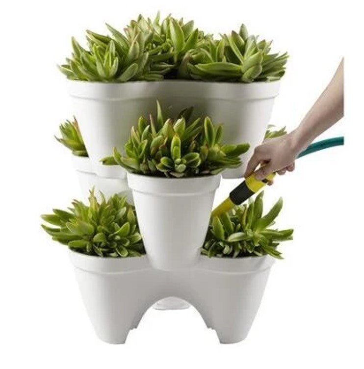Keter Ivy Planter - White / Green - 3 Pack - mazeproducts
