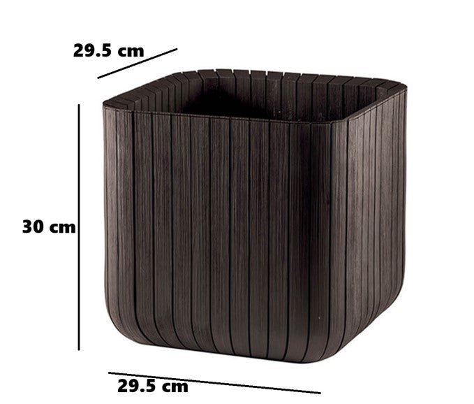 Keter Cube Planter - Brown (Small) - 3 Pack - mazeproducts