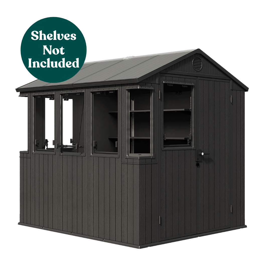 Keter Potting 6x8 Shed - Dark Grey (1.9 x 2.4m) - mazeproducts