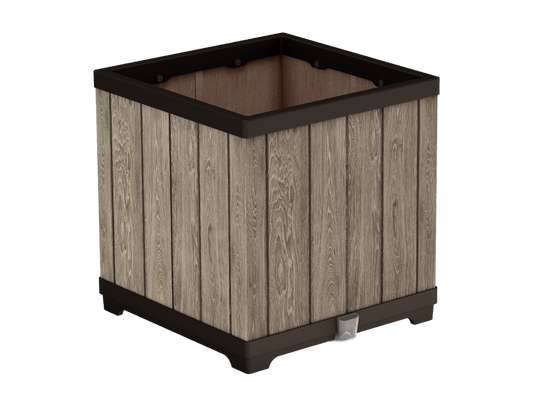 Keter Signature Square Planter - Ashwood Look - mazeproducts